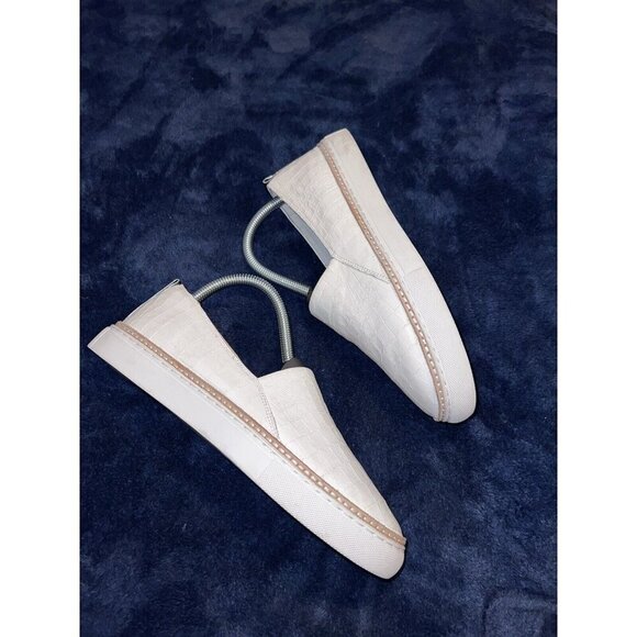 JOHNSTON & MURPHY Callie Slip On Sneaker White Croc Embossed Leather Women 7M - Picture 6 of 13
